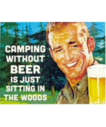 Camping Without Beer Novelty Funny Sarcastic Metal Tin Sign Wall Decor M... - $282.06 MXN