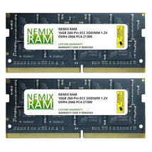 32GB Kit 2x16GB DDR4-2666 PC4-21300 Ecc Sodimm 2Rx8 Memory Upgrade By Nemix Ram - £128.95 GBP