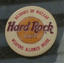 Nice Gently Used Tin Hard Rock Café Advertising Button, VERY GOOD COND - $2.96