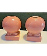 2 FIESTA ROSE BULB CANDLE HOLDERS PINK - $40.88 CAD