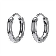 Punk Rock Earring Vintage 316L Stainless Steel Round Hoop Earring For Men Women  - £14.54 GBP