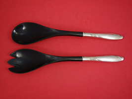 Willow by Gorham Sterling Silver Salad Serving Set w/ Ebony 2pc 11&quot; - £86.00 GBP
