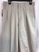 New Savane Straight Fit Eco Start Pleated Khaki Pants Stone Mens Size 30X32 - $17.59
