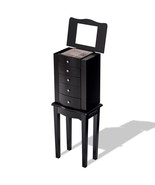 Black Wood 5-Drawer Jewelry Chest Storage Chest Cabinet with Mirror - $3,663.84 MXN