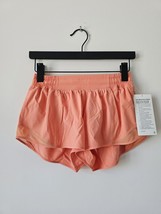 NWT LULULEMON CRLK Coral Peach Low Rise Lined 2.5&quot; Hotty Hot Shorts 6 - £46.86 GBP