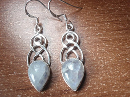 Blue Moonstone Infinity Teardrop 925 Sterling Silver Dangle Earrings u420s - £12.22 GBP