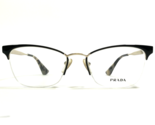 Prada Eyeglasses Frames VPR 65Q QE3-1O1 Black Gold Cat Eye Half Rim 51-1... - £69.89 GBP