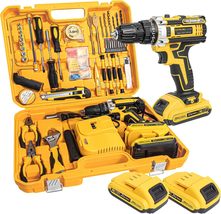 TIKTIK 21V Tool Set with Drill,119 PCS Cordless Drill Sets with 10MM 3/8&quot; - £36.76 GBP