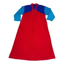 Vanity Fair Color Block Zip Up Red Blue Robe Nightgown House Coat M P Vintage - £36.67 GBP