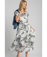Umgee Full Size Two Tone Landscape Print Midi Dress Plus Size - $85.10 CAD+