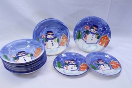 Emerald Holiday Christmas 6 Bowls 1 Salad Plate 2 Saucers Xmas - $416.45 MXN