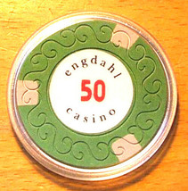 (1) 50 Cent Engdahl Casino Chip - Stockholm, Sweden - $7.95