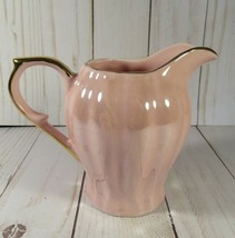 Creamer Pink LUSTERWARE Grace Teaware Gold Plated Handle and Trim 4 1/2&quot;. - £12.47 GBP