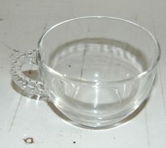 Vintage Set of 3 Punch Cups Glass Spiral D Handles 2x3 Inch Clear - £10.40 GBP