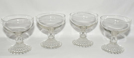 Vtg 1950s Anchor Hocking Glass Sherbets 4pc Set Clear Dessert Bowls Bubble Feet - £19.94 GBP