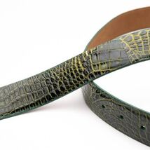 Emilio Genuine Exotic Alligator Belt Antique Green image 2