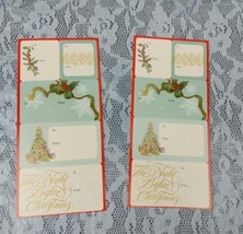 Christmas Gift Tags Stickers Tree Poinsettia Blue To From 2 Sheets 10 St... - $2.25