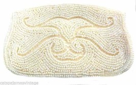 Vintage RETRO Clutch Purse  White Glass Seed Bead Evening Debbie 1950s P... - $30.29