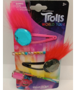 Trolls World Tour Snap Clips For Hair 4 Pcs, Assorted Variety - $146.30 MXN