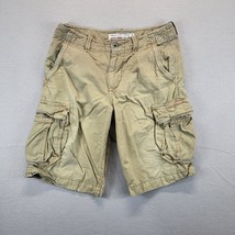 American Eagle Shorts Adult Size 32 Khaki Cargo Shorts Long Distressed Mens - $13.86