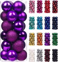 Emopeak 24Pcs Christmas Balls Ornaments for Xmas Tree - 1.2-3.1CM, Purple - $17.67