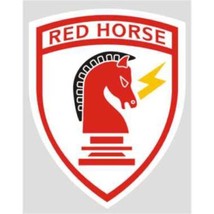 USAF AIR FORCE RED HORSE MILITARY CIVIL ENGINEER 3.75&quot;  STICKER  DECAL - £14.93 GBP
