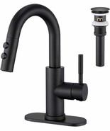 Bathroom Sink Faucet With Pull Down Sprayer, Matte Black Single Handle P... - €58,55 EUR