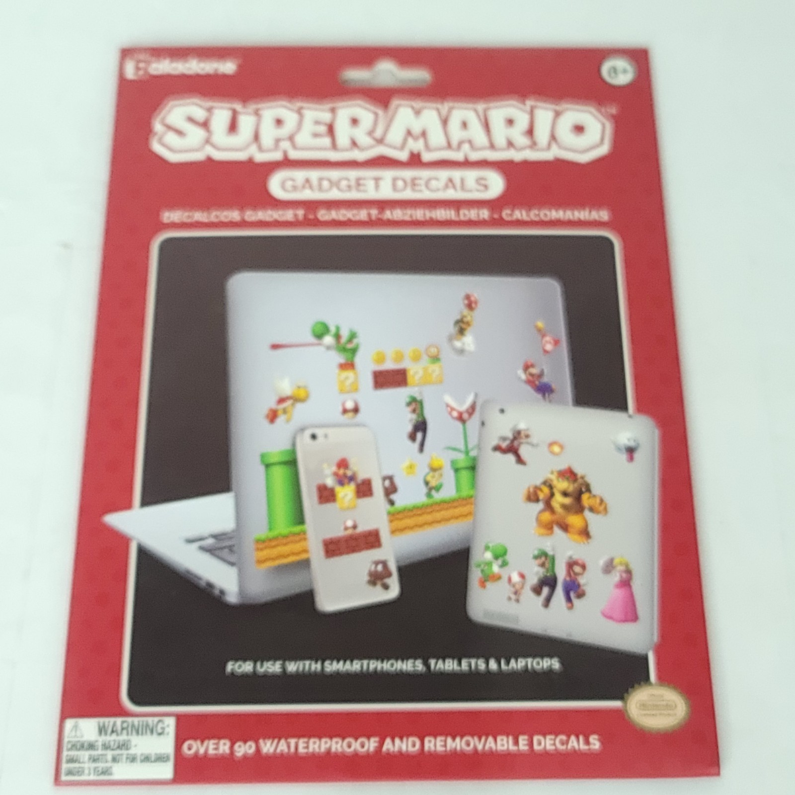 Nintendo Super Mario Bros Removable Gadget Decals Big Stickers NEW Sealed - $21.77