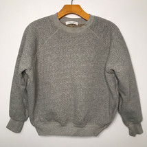 FRAME Sweatshirt XS Gray Fur Lined Long Sleeve Fleeced Pullover Crew Nec... - £33.27 GBP