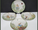 NEW Pottery Barn Set of 4 Beatrix Potter Peter Rabbit Garden Salad Plates - $119.99