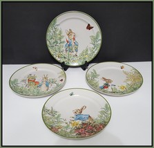NEW Pottery Barn Set of 4 Beatrix Potter Peter Rabbit Garden Salad Plates - $119.99