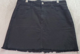 O2 Denim Pencil Straight Skirt Womens Large Black Denim Cotton 5-Pockets Design - £13.02 GBP