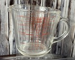 VTG Pyrex - 4 cup - 32 oz - 1 Quart - Glass Measuring Cup - 532 - Red Le... - $14.50