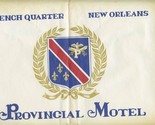 Provincial Motel Placemat French Quarter New Orleans Louisiana  - $17.82