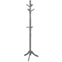 Entryway Height Adjustable Coat Stand with 9 Hooks-Gray - Color: Gray - $110.99