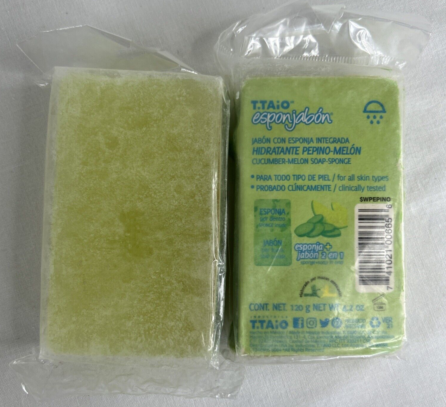(2) T.Taio Esponjabon 2 in 1 Soap Sponge, Cucumber and Melon Hydrating - $13.99