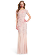 Adrianna Papell Beaded Plus Size Floral Gown with Godets In Blush   14W ... - $378.96 CAD