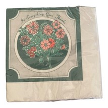 Vintage Graceline Floral Luncheon Napkins 20 ct. “In Everything Give Tha... - €8,56 EUR