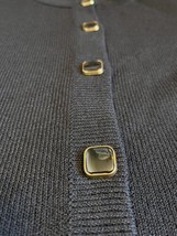J.S.S. Jacket MEDIUM M Heavy Santana Knit Black bauble buttons wool blend - £38.96 GBP