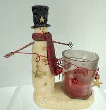 2012 Yankee Candle Snowman w/ Jingle Bells Votive Holder - £11.68 GBP
