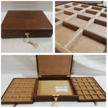 Boxset Binder IN Wood for Coins Medals Jewellery 2 Trays IN Vell - £145.05 GBP