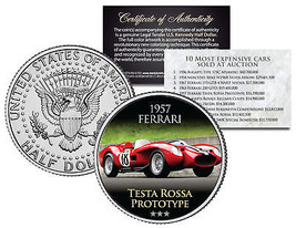 1957 Ferrari Expensive Auction Cars Jfk Half Dollar Coin Testa Rossa Prototype - £6.73 GBP
