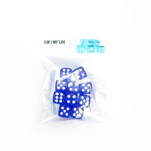 SWIMFUN Dice Blue Acrylic Rounded Six Sided Dice with White Pips Dots fo... - $12.99