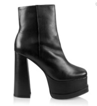 NEW SCHUTZ Selene Leather Platform Boots, Black (Size 5 B) - £56.05 GBP