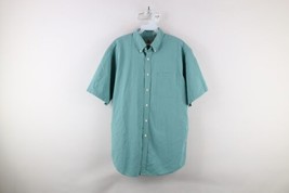 Vtg 90s LL Bean Mens Medium Striped Seer Sucker Short Sleeve Button Down Shirt - £26.76 GBP