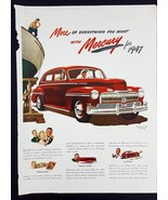 1947 Mercury Town Sedan Magazine Print Ad Everything You Want, Boat - $6.93