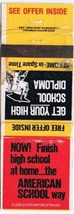 Advertising Matchbook Cover American School Education High School Diploma - $1.39