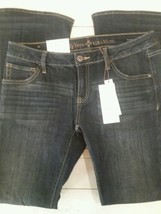 Vera Wang Womens Jeans 6 Bootcut Slim Distressed Stretch Blue Denim - $20.79