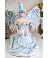 Winter Fire Ice Fairy Angel Queen in Corset Gown With Bunny Rabbit Figurine - €111,53 EUR