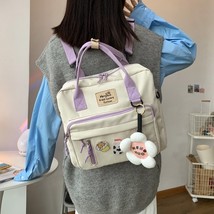 Floral Waterproof Schoolbags Female Multifunction Backpack Women Trend Kawaii Sc - £27.66 GBP
